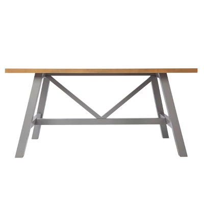 Trelltre Rectangular Dining Table Natural/Gray - Aiden Lane - Image 2