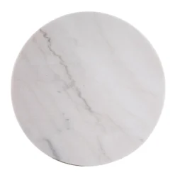 Galatea Ivory Marble Side Table Champagne - Aiden Lane