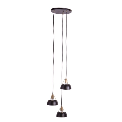 7" - 60" Renee 3 Cluster Pendant Light Black - Aiden Lane - Image 2