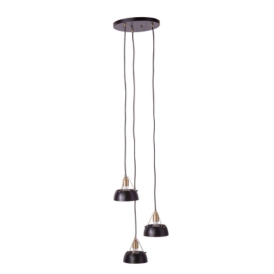 7" - 60" Renee 3 Cluster Pendant Light Black - Aiden Lane - Image 4