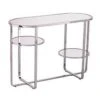 Malissa Mirrored Console Table With Storage Silver - Aiden Lane