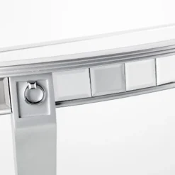 Lupina Glam Demilune Console Table Matte Silver - Aiden Lane