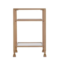 Jamel Metal/Glass End Table Gold - Aiden Lane