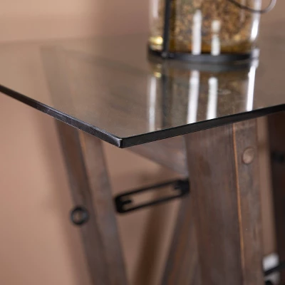 Vicar Reclaimed Wood Console Table Brown/Black - Aiden Lane