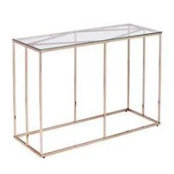 Nicholas Contemporary Glass Top Console Table Champagne - Aiden Lane