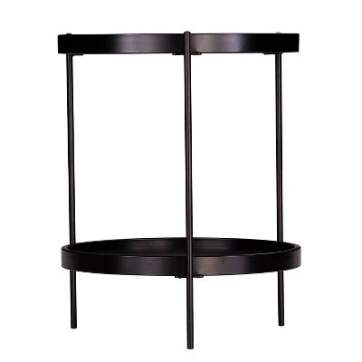 Vermicelli Round Farmhouse Style End Table Black - Aiden Lane - Image 2