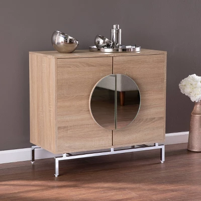 Befail Bar Cabinet With Wine Storage Natural/Chrome - Aiden Lane - Image 7