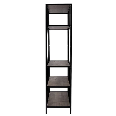 68.25" Vikrin 5 Tier Bookshelf Natural/Black - Aiden Lane - Image 2
