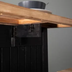 Nashhex Expandable Freestanding Kitchen Island Black/Natural - Aiden Lane