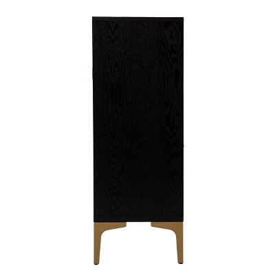 Fhamtes Two Door Bar Cabinet Black/Gold - Aiden Lane - Image 5