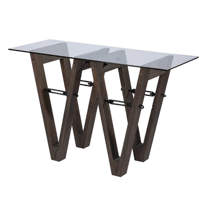 Vicar Reclaimed Wood Console Table Brown/Black - Aiden Lane - Image 3