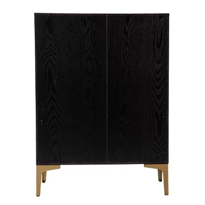 Fhamtes Two Door Bar Cabinet Black/Gold - Aiden Lane - Image 6