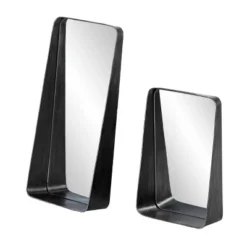 Set Of 2 Dagney Decorative Mirrors With Shelves Black - Aiden Lane