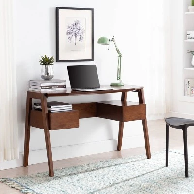 Crownfield Mid-Century Modern Writing Desk With Storage - Aiden Lane - Image 12