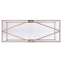 Nicholas Contemporary Glass Top Console Table Champagne - Aiden Lane - Image 3