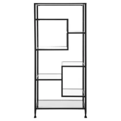 68" Jamel Bookcase Matte Black - Aiden Lane