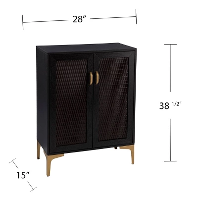 Fhamtes Two Door Bar Cabinet Black/Gold - Aiden Lane - Image 9