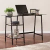 Beecher Metal/Glass Sawhorse/A Frame Writing Desk Black - Aiden Lane